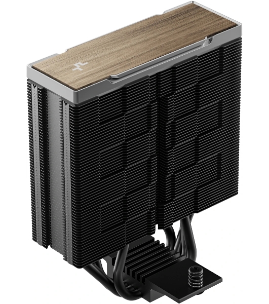 Кулер для процессора DEEPCOOL AK400 G2 LGA1851/1700/1200/115X/AM5/AM4 (12шт/кор, TDP 220W, PWM, Fan 120мм, 4 тепл. Трубки, Wood-grain top cover, черный) RET (R-AK400G2-BKNNMN-GJD)