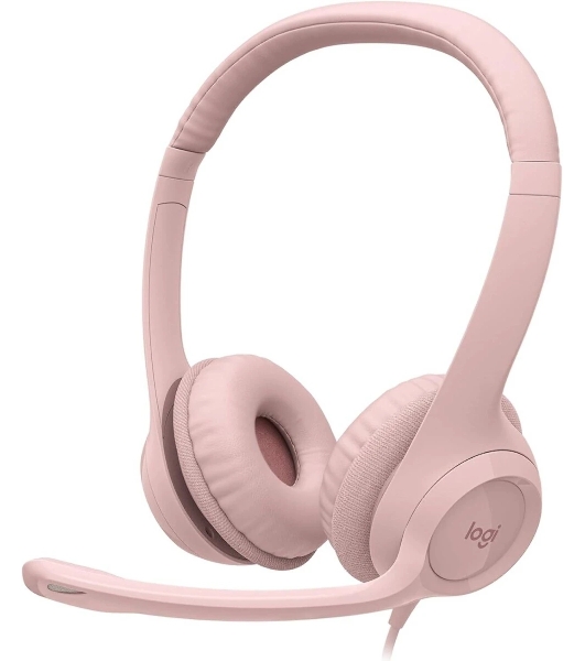 Гарнитура Logitech Stereo Headset H390 розовый, проводная, USB, регулятор громкости, шумоподавление микрофона