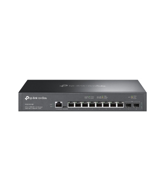 Коммутатор управляемый TP-Link SG3210X-M2 Omada уровня 2+ с 8 портами 2,5 Гбит/с и 2 портами SFP+, 1U, монтируется в 13-дюймовую стойку