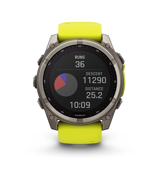 Умные часы Garmin Fenix 8 Solar Sapphire, 1.6' AMOLED, Wi-Fi, Bluetooth, NFC, 100м, серый / желтый