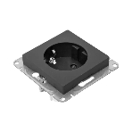 Механизм розетки EKF UP1-SOB-111 16А, с заземлением, со шторками, черный Эпика, фото4