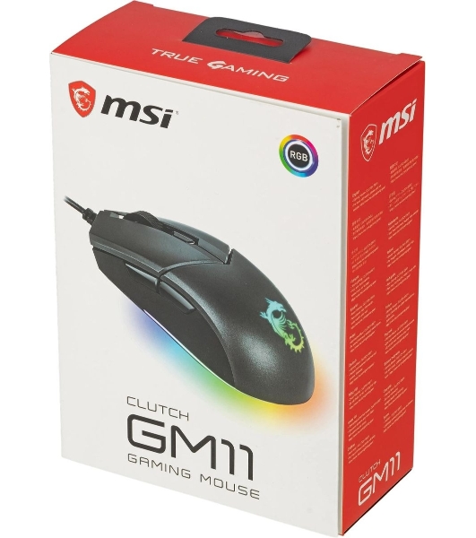 Мышь проводная MSI Clutch GM11 черный, 5000 dpi, USB, кнопки - 6