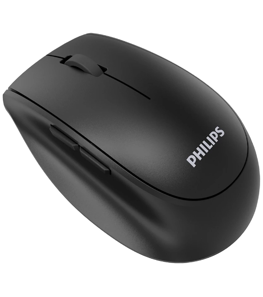 Мышь беспроводная Philips SPK7627 черный, 1600 dpi, радиоканал, Bluetooth, USB, кнопки - 5