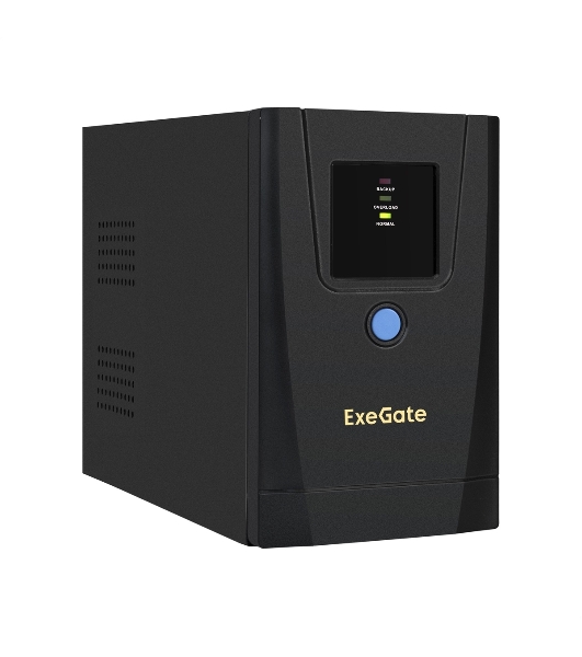 Источник бесперебойного питания ExeGate SpecialPro UNB-650.LED.AVR.1SH.2C13 650VA/360W, LED, AVR, 1*Schuko+2*C13, металлический корпус, черный