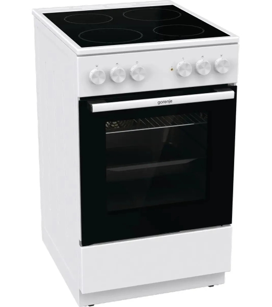 Плита электрическая Gorenje GEC5A41WG белый, конфорок 4 электрических, духовка 62 л, 50 см x 85 см x 59.4 см