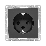 Механизм розетки EKF UP1-SOB-111 16А, с заземлением, со шторками, черный Эпика, фото5