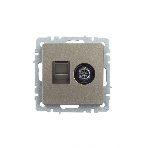 Розетка телевизионная двойная TV+RJ45 IEK Brite РТВ/РК12-БрШ (BR-AK20-1-K37) кат.5E шампань, фото4