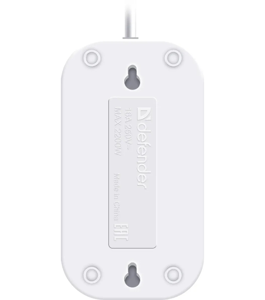 Удлинитель бытовой Defender B220 - 2 роз х 2 м, белый