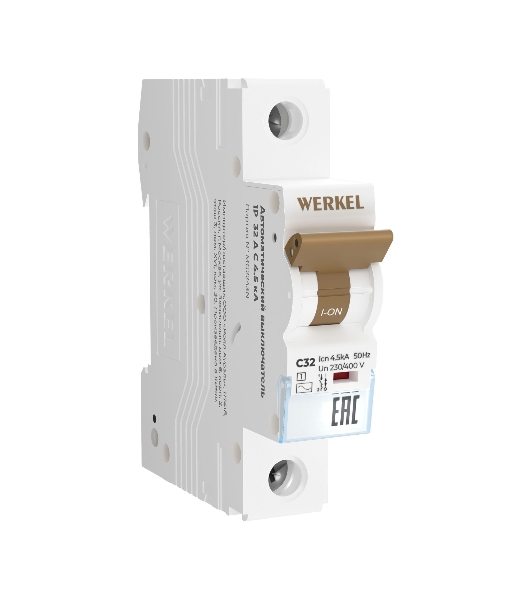 Автоматический выключатель Werkel 1P  32 A  C  4,5 кА W901P324