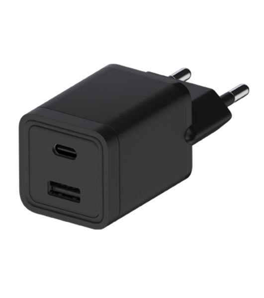 Сетевое зарядное устройство Maxvi A354PD Type-C 20W PD3.0 + USB 2.4A, черный