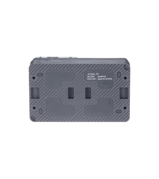 Блок ОП AtlasDesign Profi54 розетка 16А 250В с заземл. защ. шторки + 1-кл. выключатель 10А IP54 антрацит SchE