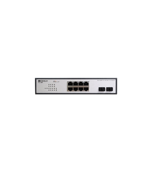 Коммутатор неуправляемый PoE ORIGO Unmanaged Switch 8x1000Base-T PoE, 2x1000Base-X SFP, PoE Budget 120W, 19' w/brackets