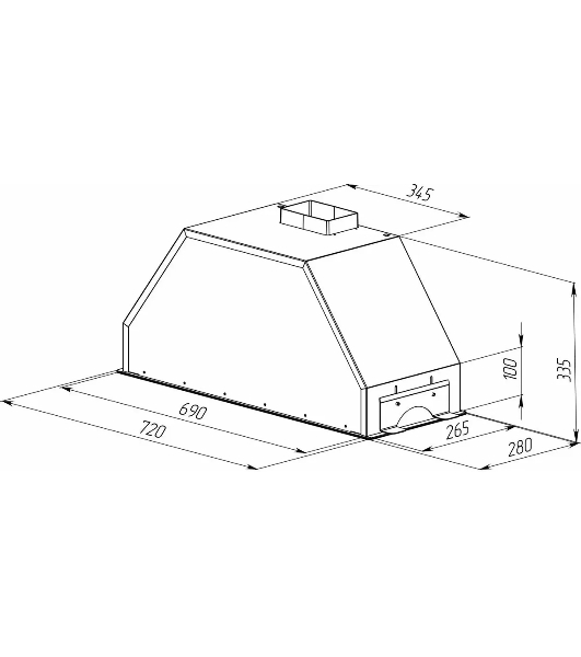 Вытяжка встраиваемая Zigmund & Shtain K 014.7 S серебристый, 72 см, 1100 куб. м/ч, 62 дБ