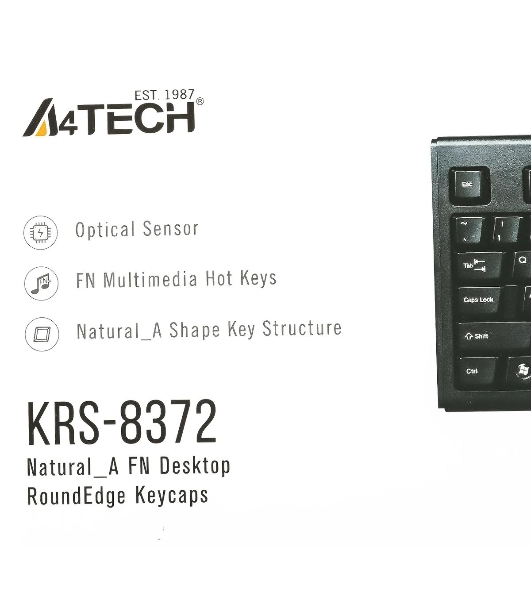 Комплект клавиатура+мышь A4Tech KRS-8372 проводной, USB, 1200 DPI, чёрный