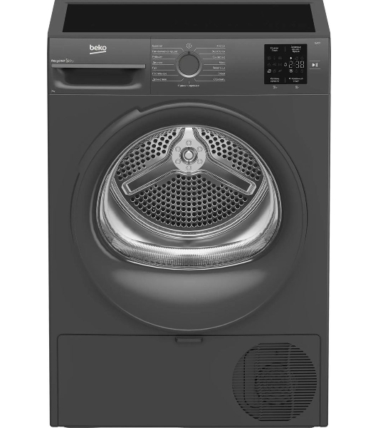 Сушильная машина Beko BM3T37220A черный, 7 кг, сушка - тепловой насос, программ - 15, 59.8 x 84.6 x 54.5 см