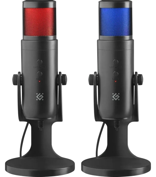 Микрофон DEFENDER (64625) Galactar GMC 250 USB, LED, провод 1.5 м