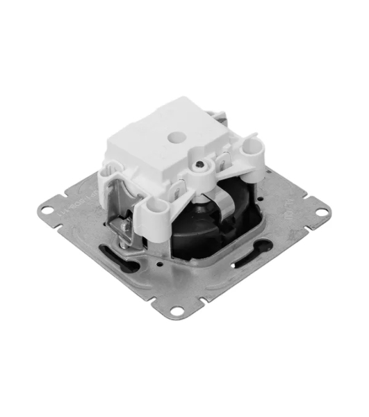 Механизм розетки EKF UP1-SOB-111 16А, с заземлением, со шторками, черный Эпика