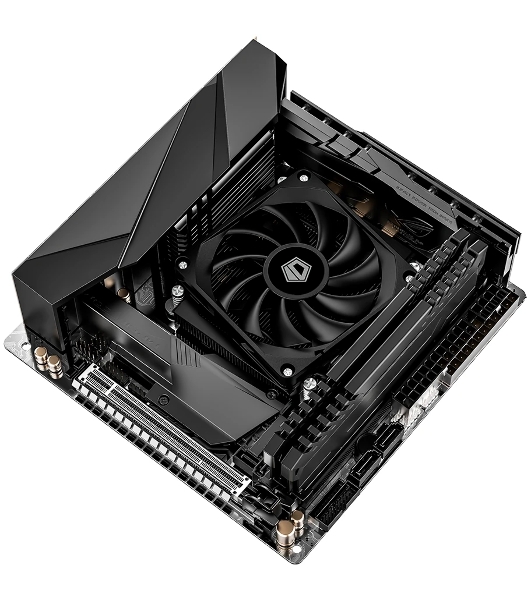 Кулер для процессора ID-COOLING IS-23i черный LGA1851/1700/1200/115X низкопрофильный высота 23мм (48шт/кор, TDP 45W, PWM, 2 тепл.трубки, медная база, FAN 80мм) BOX