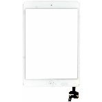 Сенсорное стекло (тачскрин) Ipad mini + stiker + IC с кнопкой Home, белое (A1432 A1454 A1455) OEM, фото 1