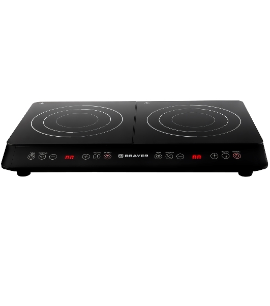 Плита настольная электрическая BRAYER BR2803 черный, 3.4 кВт, индукция, конфорки - 2, стеклокерамика, сенсор