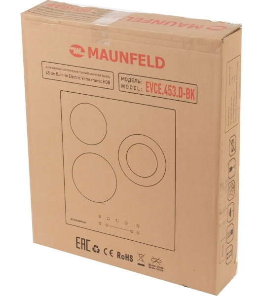 Варочная электрическая панель Maunfeld EVCE.453.D-BK, конфорок: 3 шт., стеклокерамика, независимая, черный