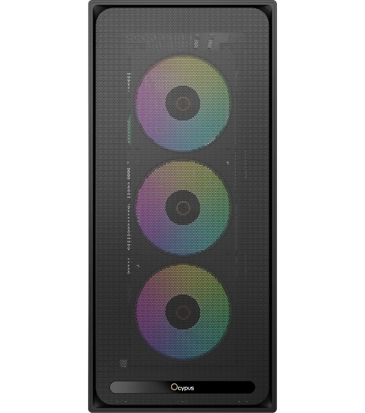 Корпус Ocypus Delta C70 BK ARGB, Midi-Tower, чёрный, 4 x 120 мм