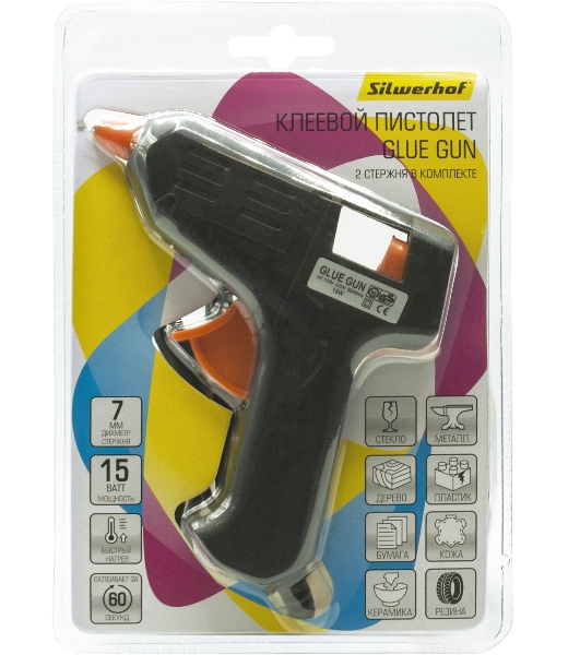 Клеевой пистолет Silwerhof GG015 15Вт стерж.:7мм