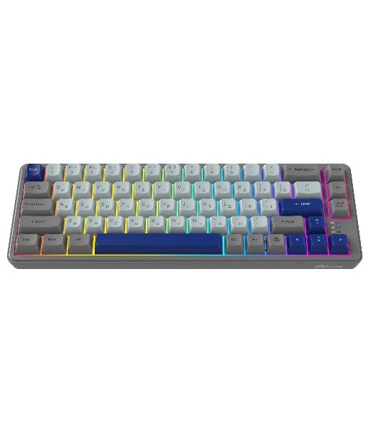 Клавиатура проводная Ritmix RKB-568BL Blue голубой-серый