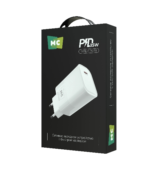 Сетевое зарядное устройство MORE CHOICE (4620202553522) NC68 1Type-C 3.0A PD 35W, белый