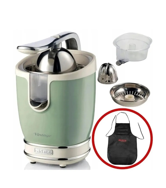 Соковыжималка Ariete 0413/04 Vintage зелёный, цитрусовая, 85 Вт, 600 мл, механическое
