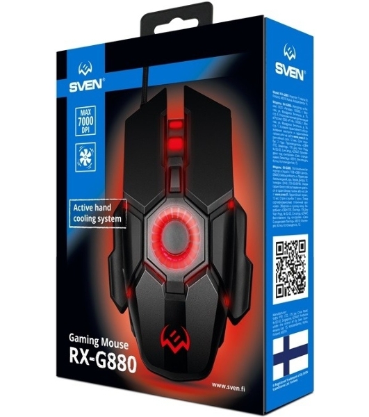 Мышь проводная SVEN RX-G880 черный, 7000 dpi, USB, кнопки - 7