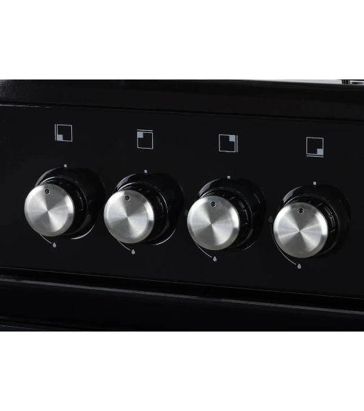 Плита газовая De Luxe 5040.48Г (Щ)-011 черный, конфорок 4 шт, духовка 46 л, 50 см x 85 см x 50 см