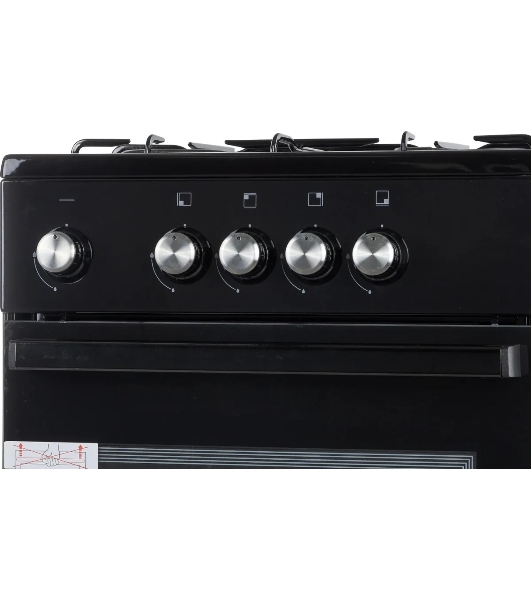 Плита газовая De Luxe 5040.48Г (Щ)-011 черный, конфорок 4 шт, духовка 46 л, 50 см x 85 см x 50 см