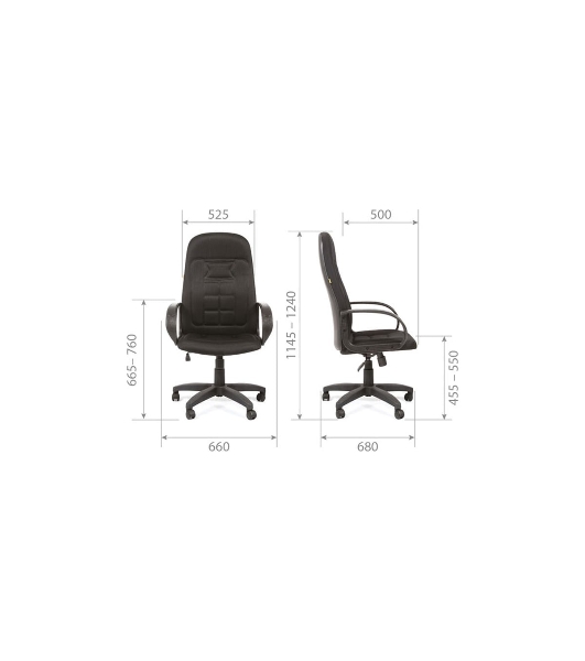 Кресло Chairman 727 черный, ткань, 120 кг
