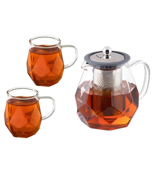 Чайник заварочный LEONORD AROMA, 820 мл из боросиликатного стекла, корпус с гранями (106791)