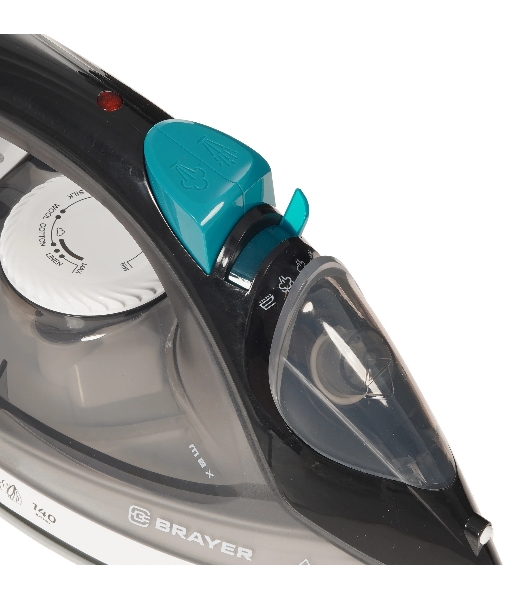 Утюг BRAYER BR4008 серый/зеленый, 2400 Вт, 25 г/мин, 140 г/мин, 330 мл