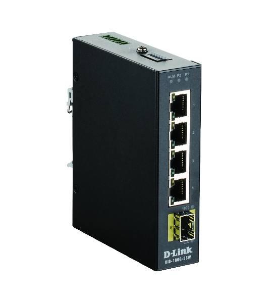 Коммутатор D-Link DIS-100G-5SW/A1A, 4×1 Гбит/с + 1×1 Гбит/с SFP, неуправляемый