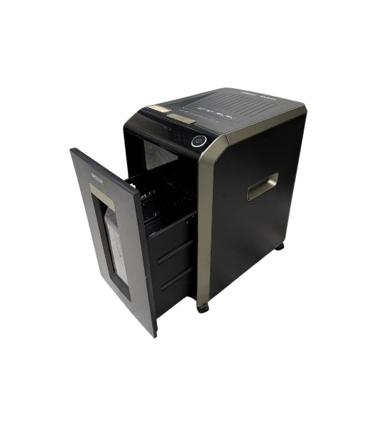 Шредер Office Kit SA200M 1,9х10 черный/серый с автоподачей (секр.P-5) фрагменты 220лист. 40лтр. скобы пл.карты