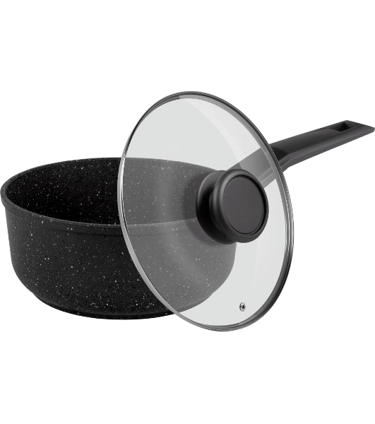 Ковш Maunfeld Galaxite MF18GLX01SP из литого алюминия со стеклянной крышкой, 18 см, 1,6 л