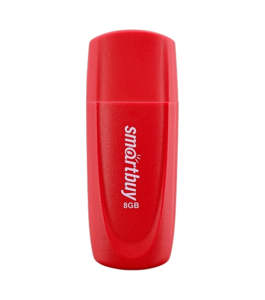 Флешка USB Smartbuy Scout Red (SB008 Gb2SCR), 8Gb, USB 2.0, R/W 15/8, красный