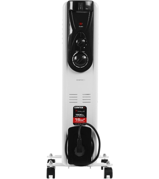 Обогреватель масляный Centek CT-6200 (7 секций) белый, 700/1000/1500 Вт, 15 м2, термостат