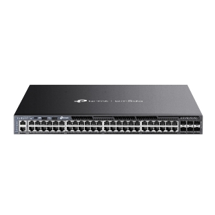 Стекируемый управляемый коммутатор TP-Link SG6654XHP 3го уровня Omada с 48 гигабитными портами PoE+ и 6 портами SFP+