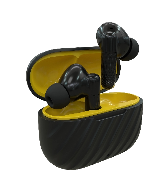 Наушники TWS More choice БВ37 черный/желтый, внутриканальные, Bluetooth, сенсорное управление, до 4 ч