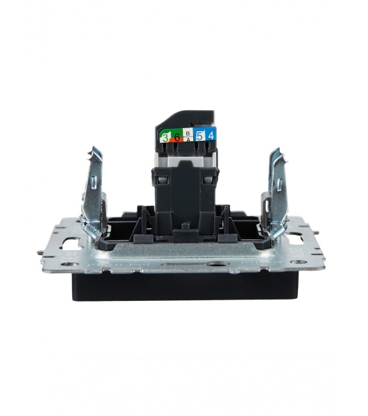 Розетка компьютерная IEK BRITE РК10-БрГ RJ45 кат.5E графит