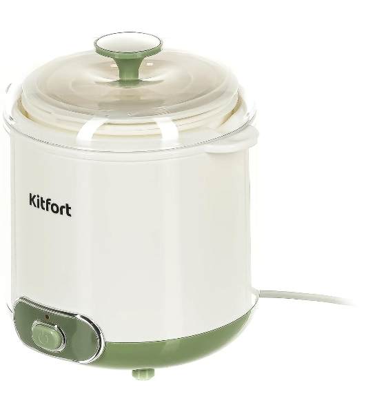 Йогуртница Kitfort KT-2005 20Вт 1б. 1500 мл белый/зеленый