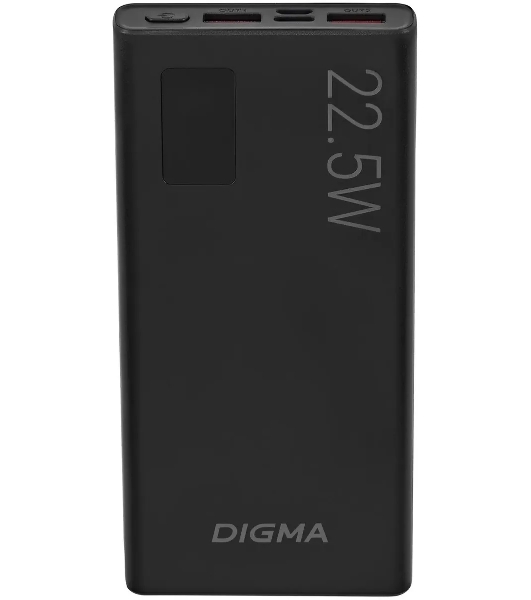 Портативный аккумулятор Digma DGPF10A 10000mAh QC3.0/PD3.0 22.5W 5A 2xUSB-A/USB-C черный