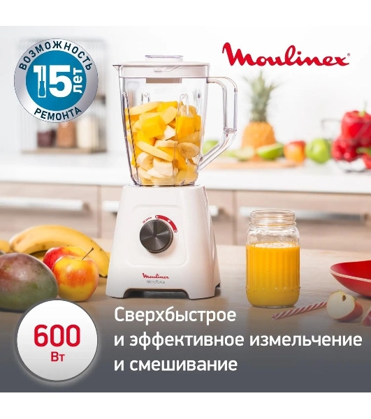 Блендер стационарный Moulinex LM420110 400 Вт, белый