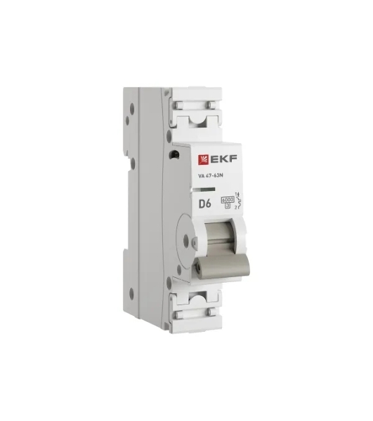 Выключатель автоматический модульный EKF M636106D 1п D 6А 6кА ВА 47-63N PROxima