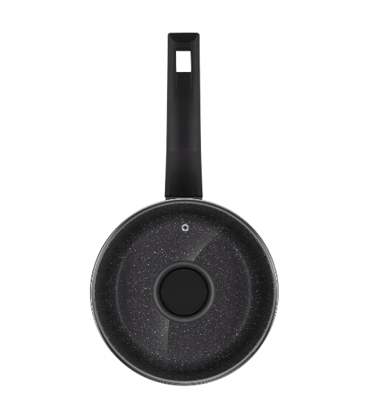 Ковш Maunfeld Galaxite MF18GLX01SP из литого алюминия со стеклянной крышкой, 18 см, 1,6 л
