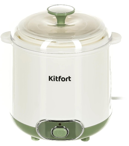 Йогуртница Kitfort KT-2005 20Вт 1б. 1500 мл белый/зеленый